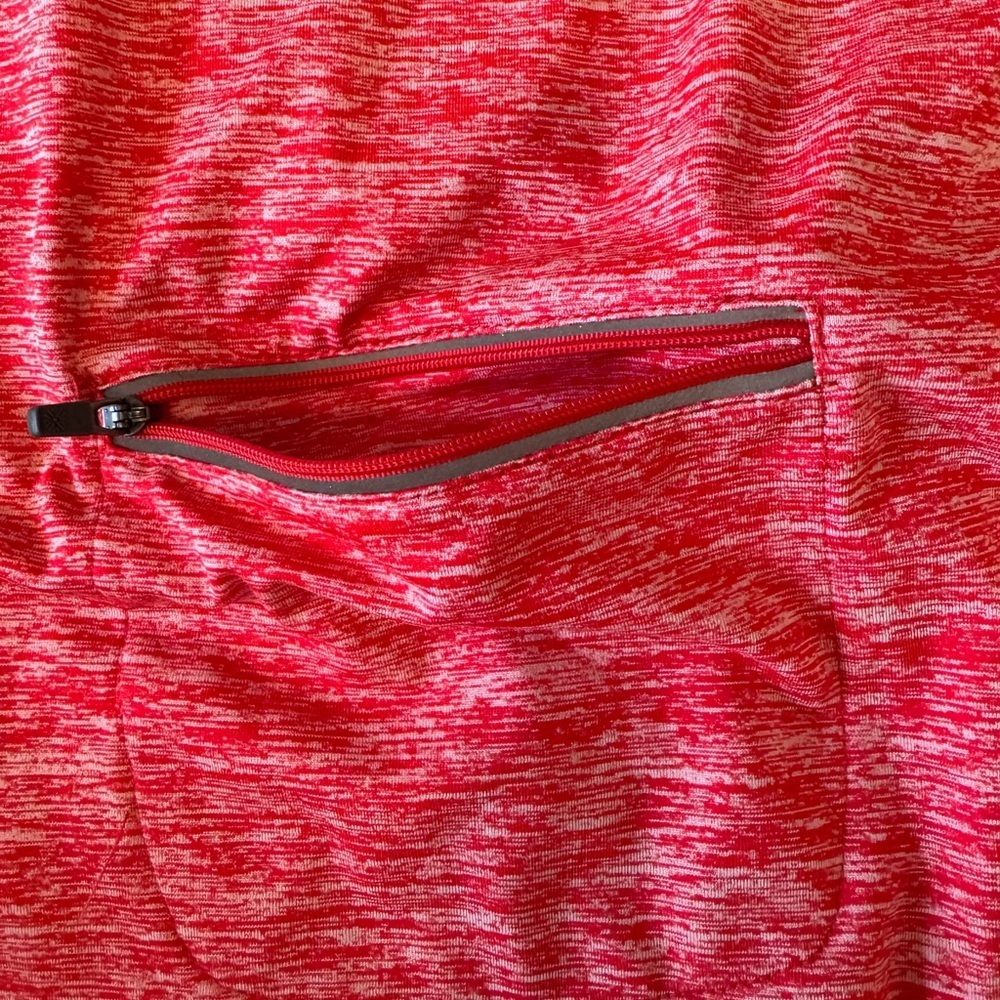 Tangerine Red Fitted Long Sleeve Polo Sweatshirt - Picture 3 of 4